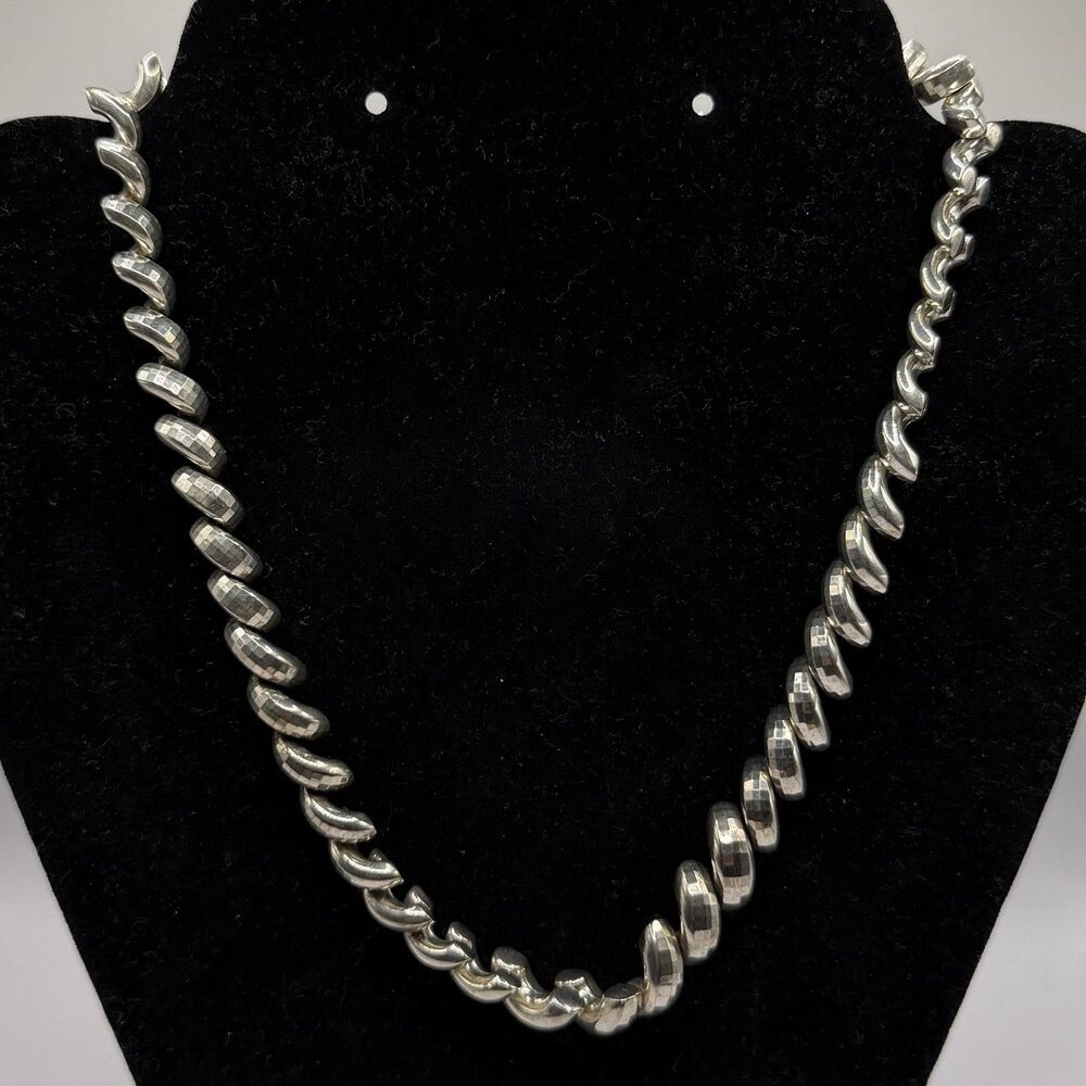 Milor Italy 925 Sterling Silver San Marco Necklace 18" 44g Heavy Chain